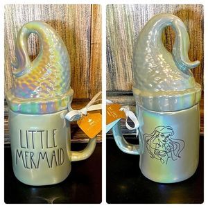 Rae Dunn Disney Princess Little Mermaid Iridescent Coffee Mug With Scales Topper